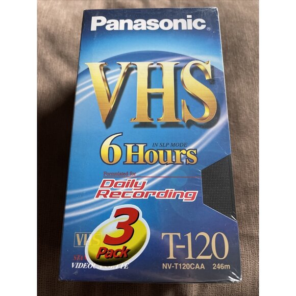 Panasonic Blank VHS VCR Tapes T-120 NV-T120CA3TR - NEW - 3 pack - Picture 1 of 4